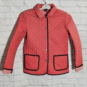 Vineyard Vines Womens Size S Quilted Long Sleeve Barn Coat Jacket Pink